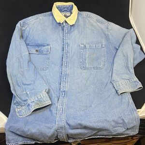 CLEARANCE Vintage Men's XL American Blue Heavy Denim shirt corduroy